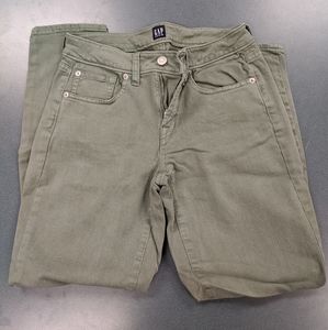 Gap olive green skinny jeans